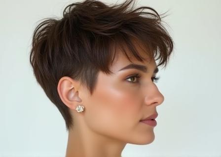 Example of a stylish, textured short haircut for women
