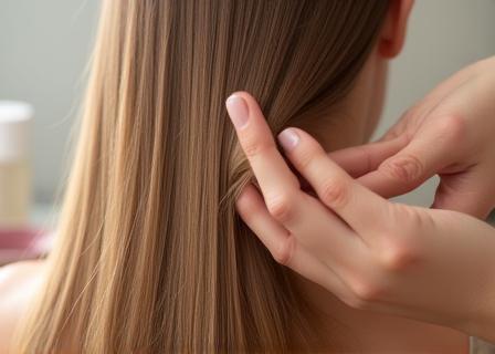 Image illustrating a hair treatment process for healthy hair